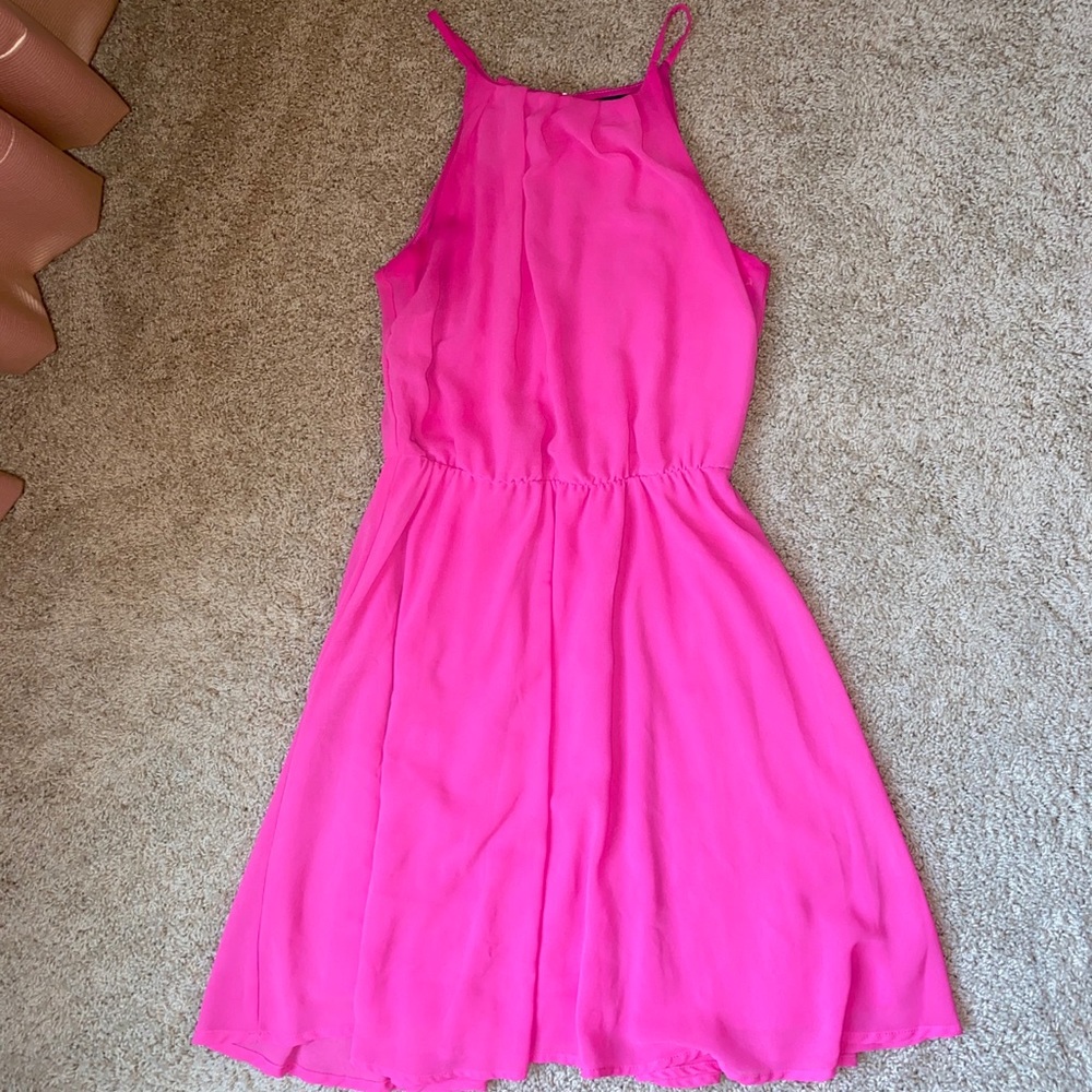 Francesca’s Hot Pink Halter Dress